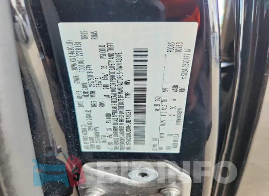 1FMCU0JD0HUB73021 Photo# 12