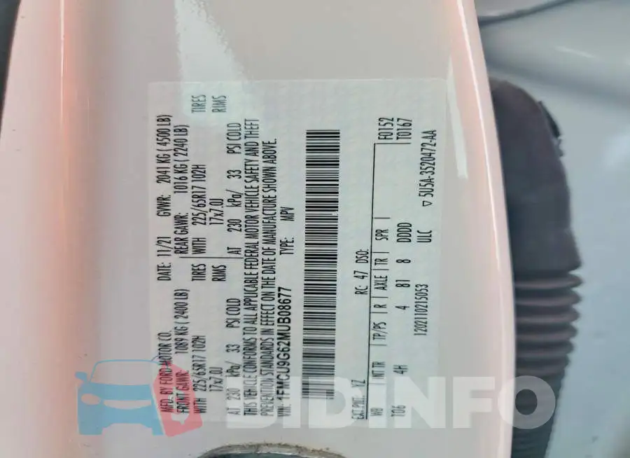 1FMCU9G62MUB08677 Photo# 13