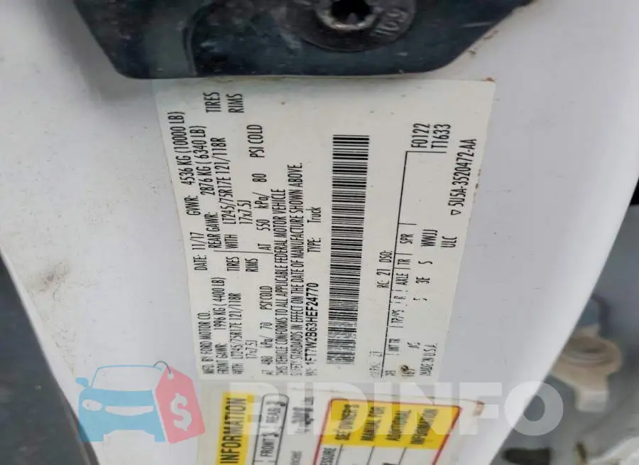 1FT7W2B63HEF24770 Photo# 12