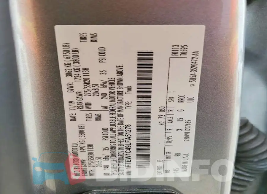 1FTEW1C49LFA51278 Photo# 12