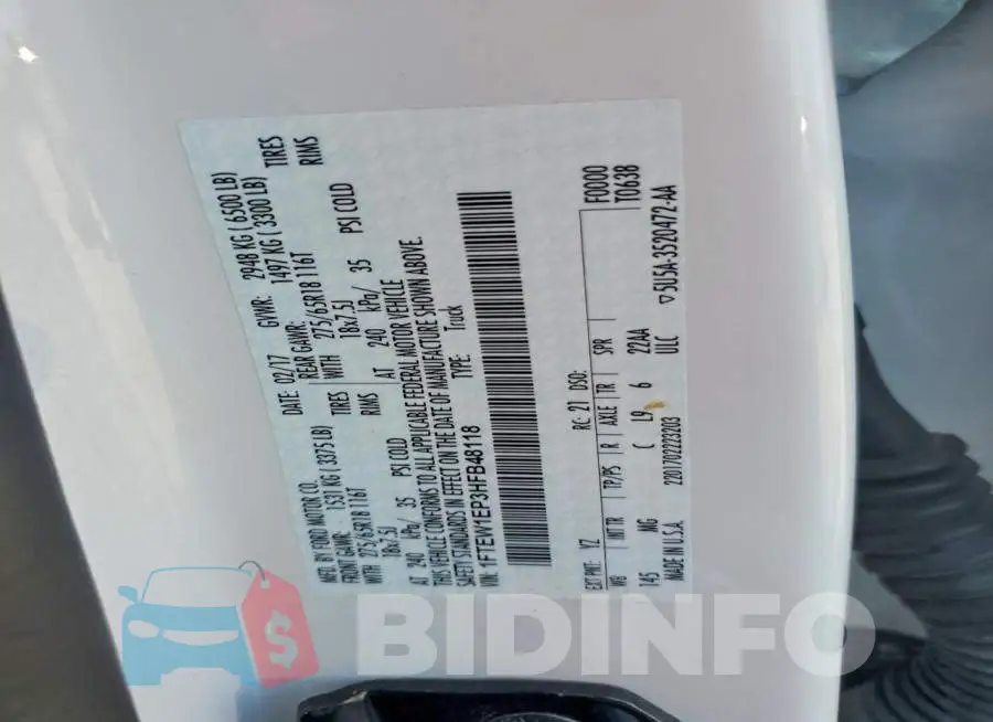 1FTEW1EP3HFB48118 Photo# 12