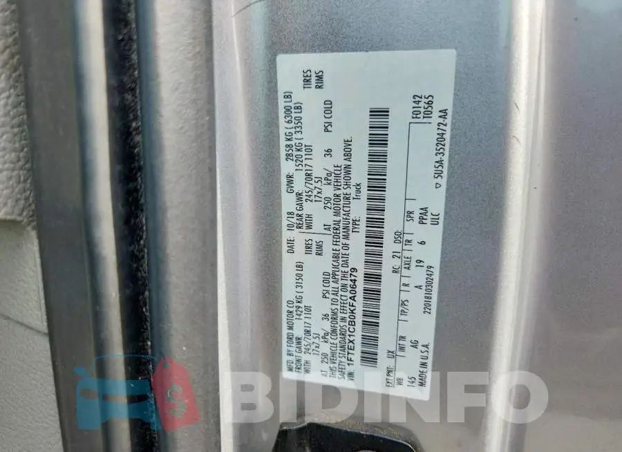 1FTEX1CB0KFA06479 Photo# 12