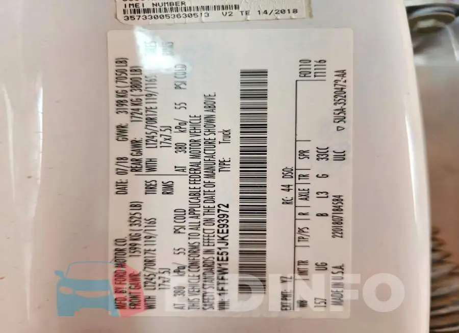 1FTFW1E51JKE93972 Photo# 12