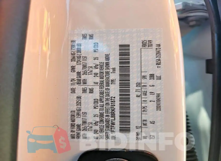 1FTFW1L88RKF61872 Photo# 12