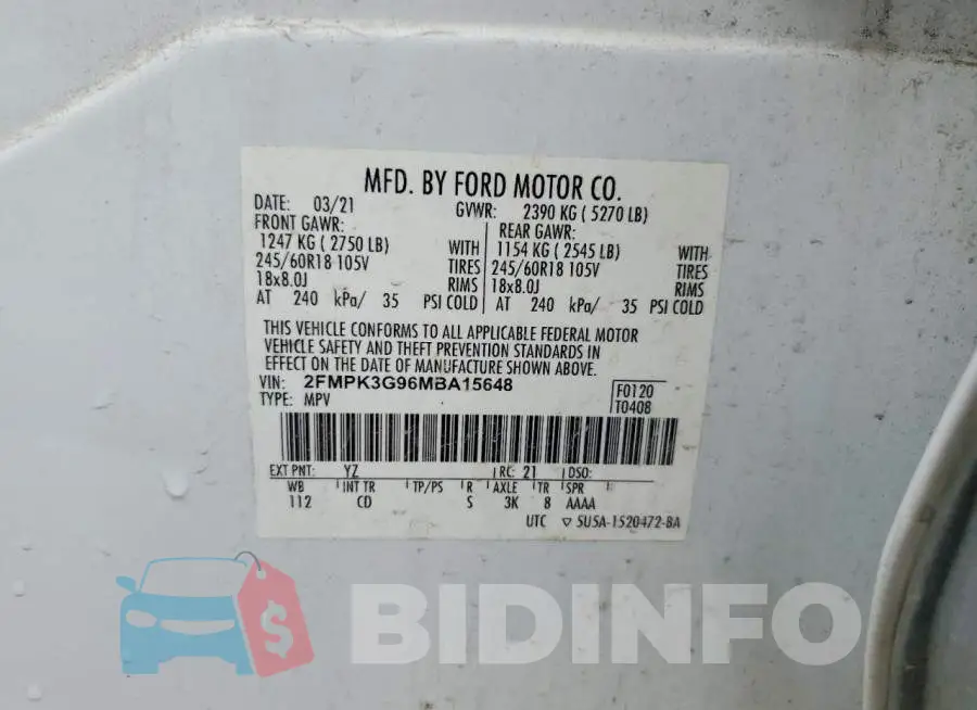 2FMPK3G96MBA15648 Photo# 13