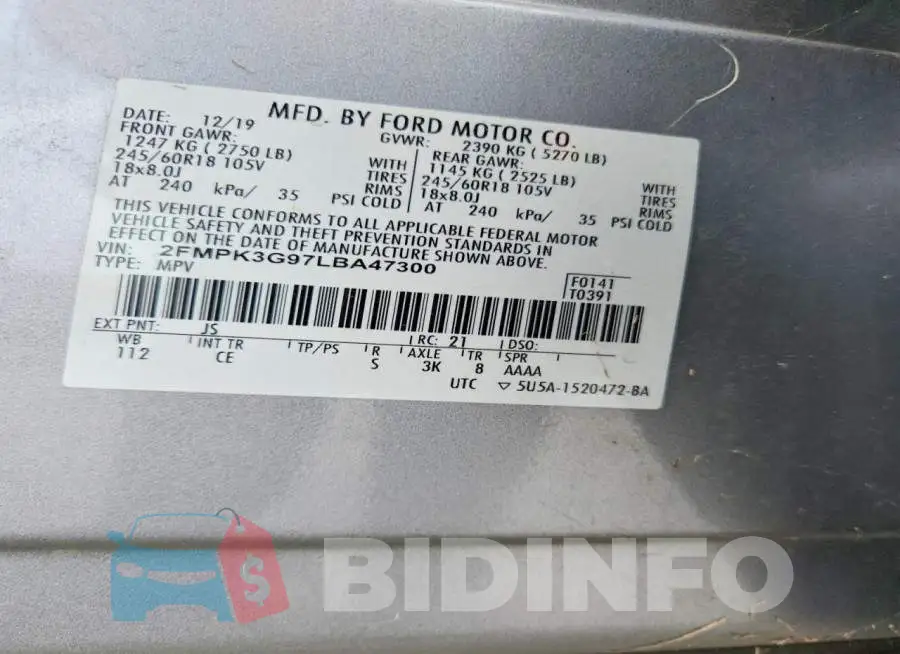 2FMPK3G97LBA47300 Photo# 13