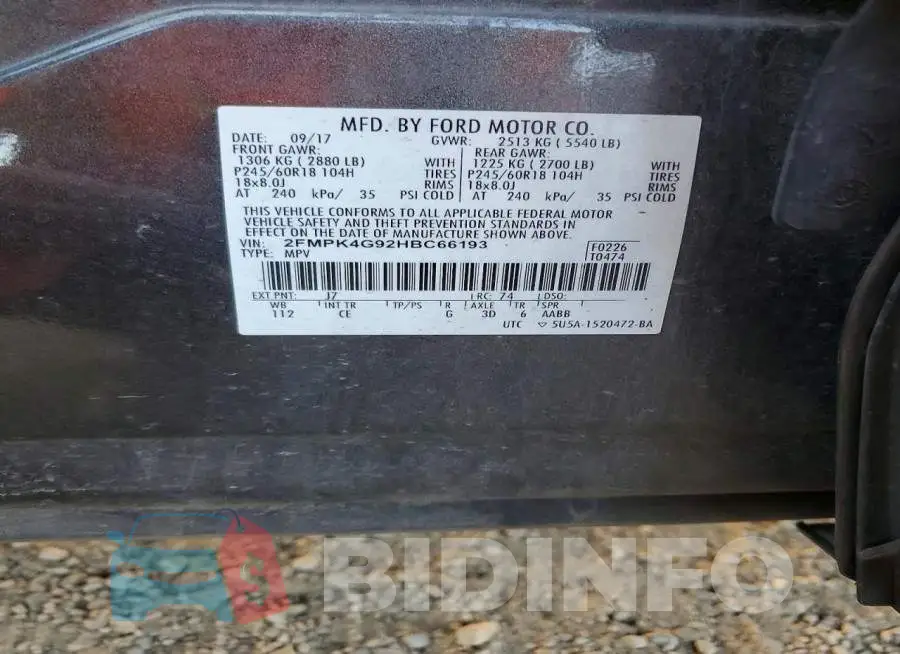 2FMPK4G92HBC66193 Photo# 13