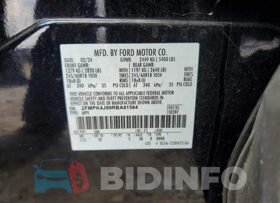 2FMPK4J99RBA81584 Photo# 12