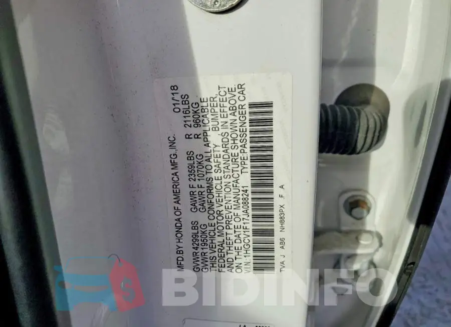 1HGCV1F17JA088241 Photo# 12
