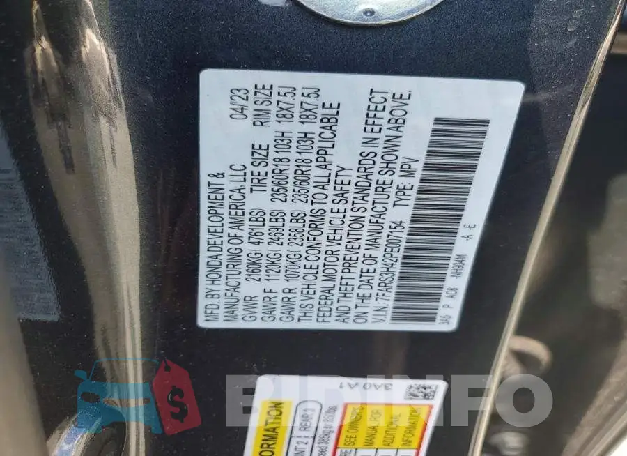 7FARS3H42PE007154 Photo# 13