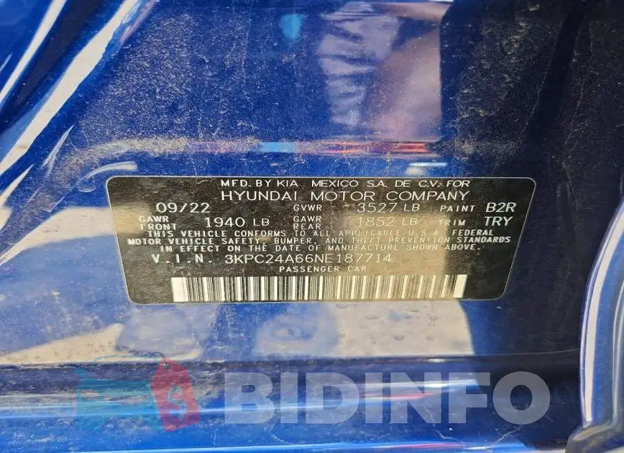 3KPC24A66NE187714 Photo# 12