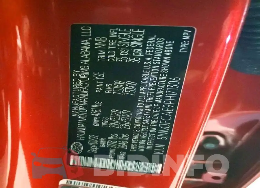 5NMJFCAE9PH171306 Photo# 13