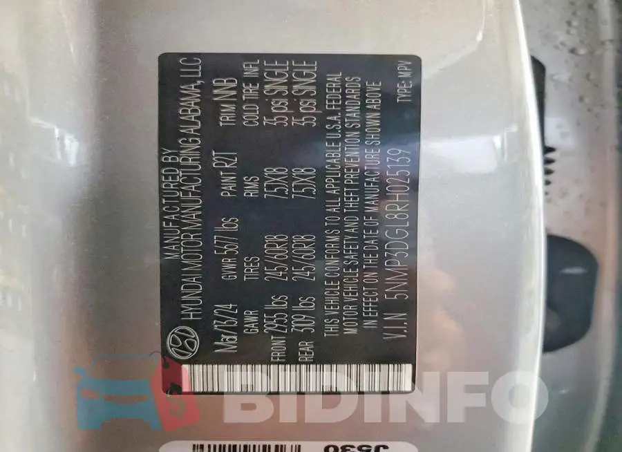 5NMP3DGL8RH025139 Photo# 13