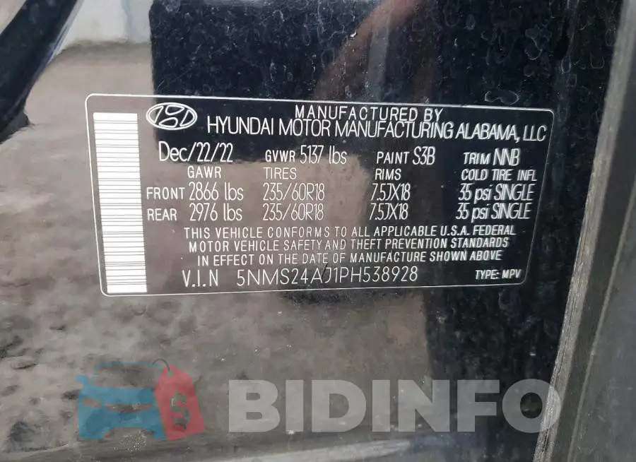 5NMS24AJ1PH538928 Photo# 14