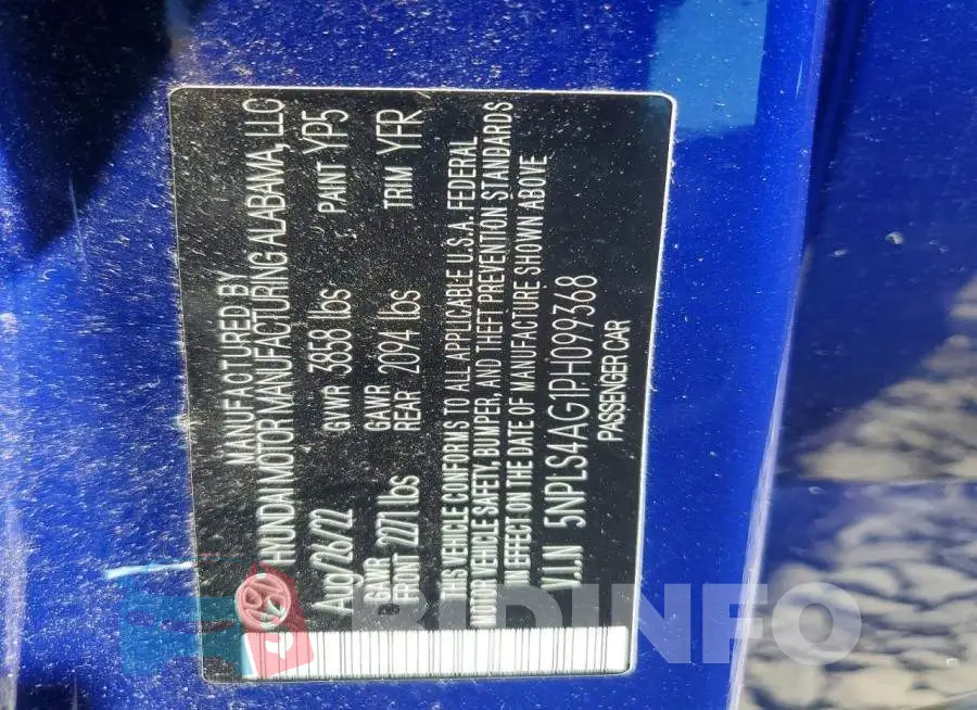 5NPLS4AG1PH099368 Photo# 12
