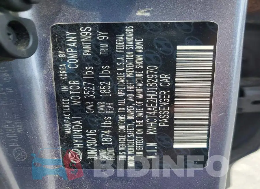 KMHCT4AE2HU182970 Photo# 13