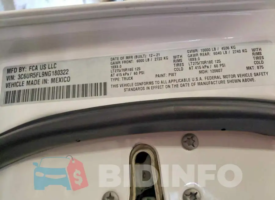 3C6UR5FL9NG180322 Photo# 12