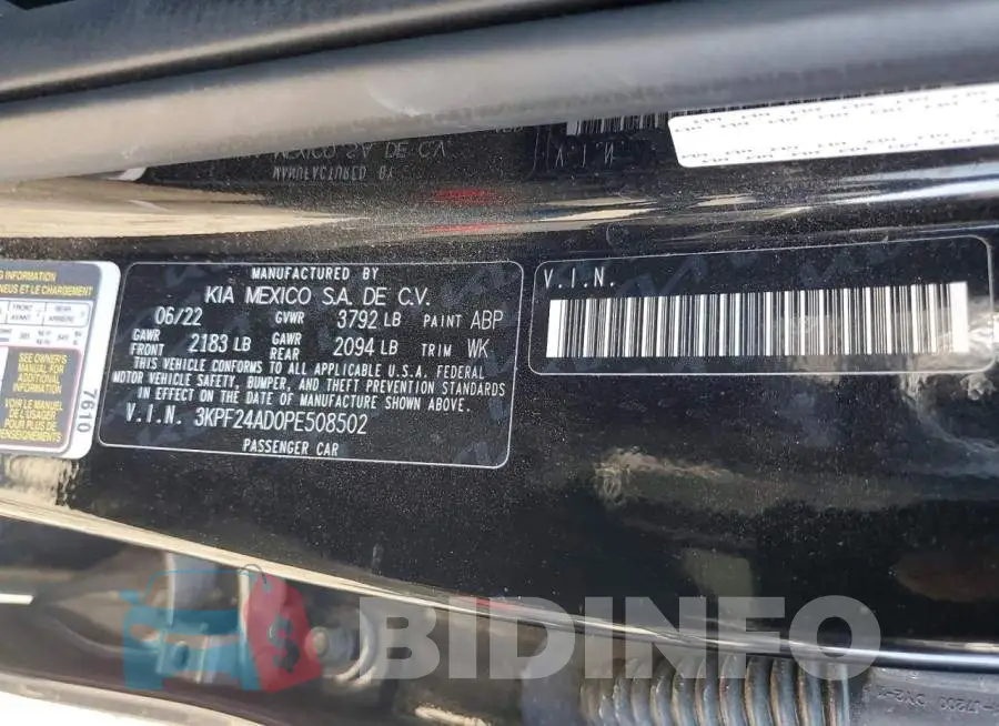 3KPF24AD0PE508502 Photo# 12