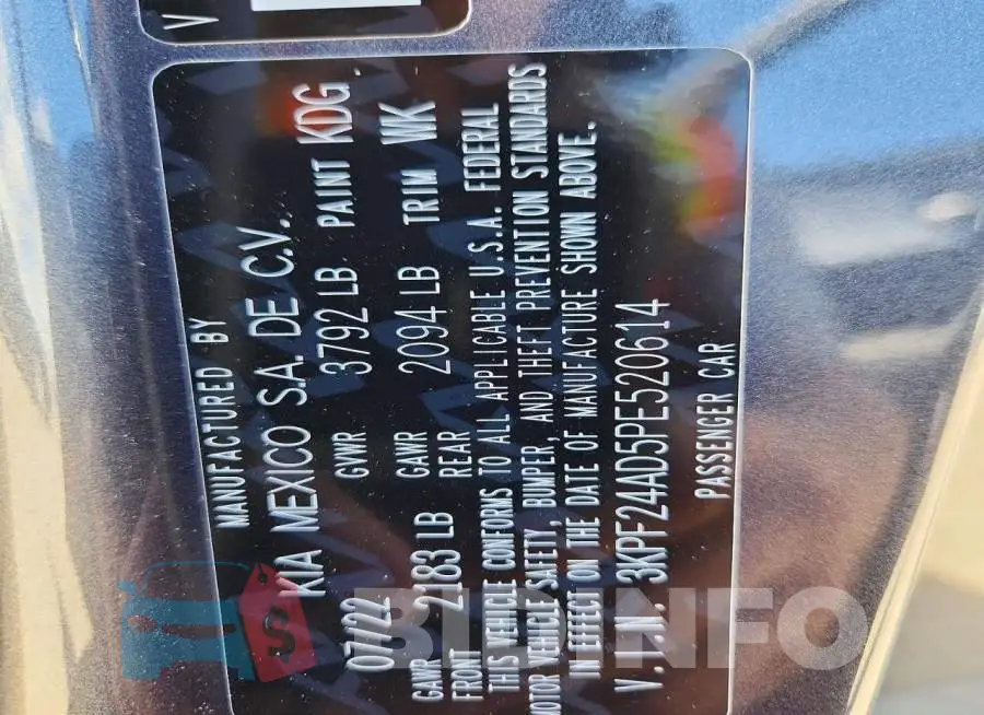 3KPF24AD5PE520614 Photo# 12