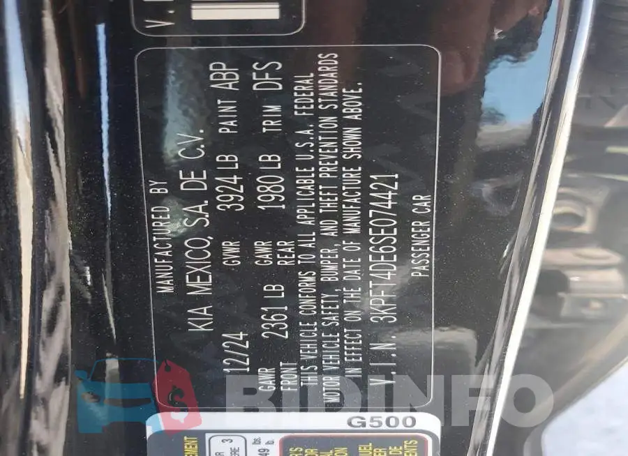 3KPFT4DE6SE074421 Photo# 12