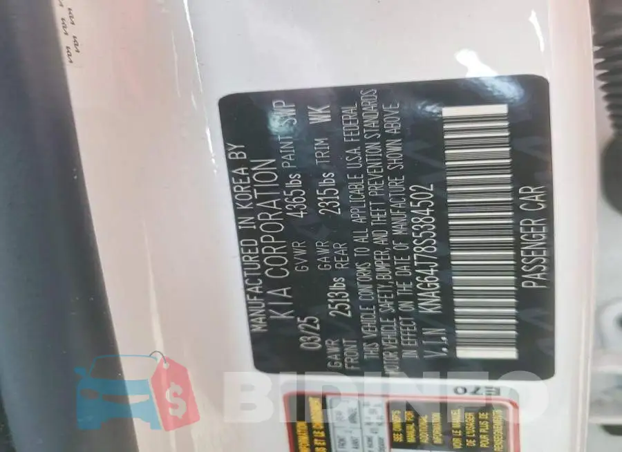 KNAG64J78S5384502 Photo# 12