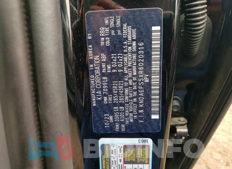 KNDAEFS5XR6020316 Photo# 13