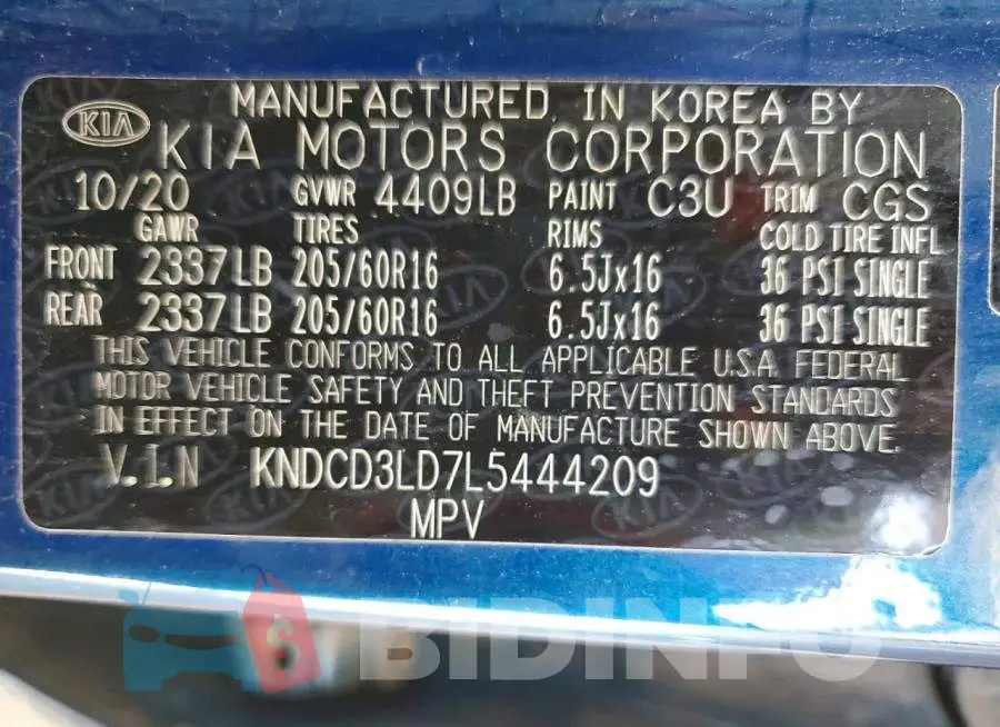KNDCD3LD7L5444209 Photo# 12