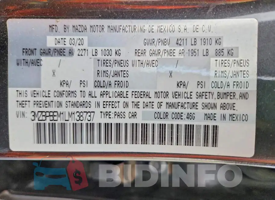 3MZBPBEM1LM138737 Photo# 12