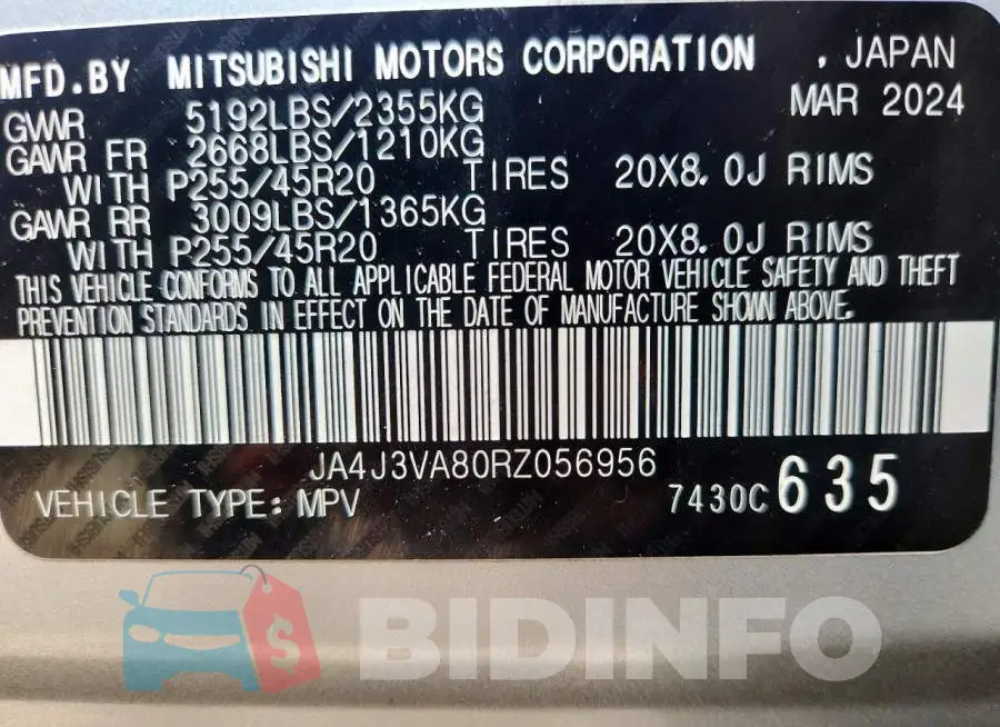 JA4J3VA80RZ056956 Photo# 13