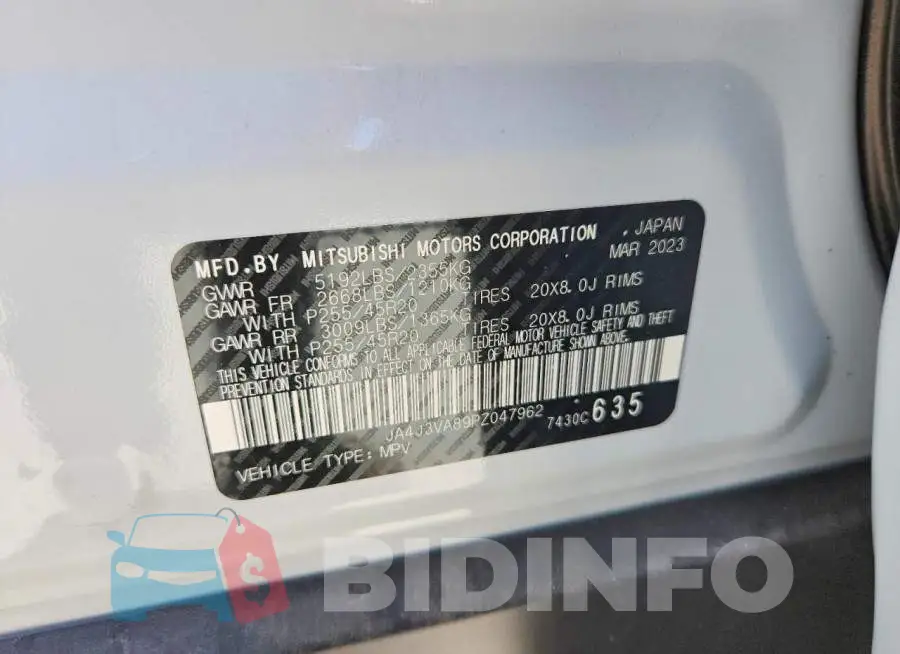 JA4J3VA89PZ047962 Photo# 12