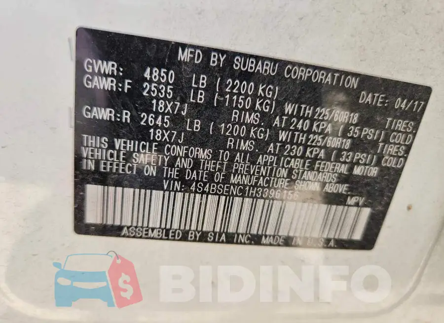 4S4BSENC1H3396156 Photo# 13