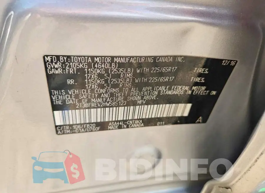 2T3BFREV2HW585123 Photo# 13