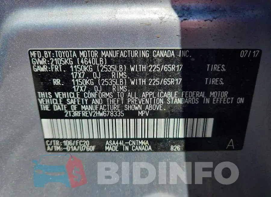 2T3RFREV2HW678335 Photo# 13