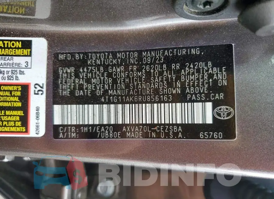 4T1G11AK6RU856163 Photo# 13