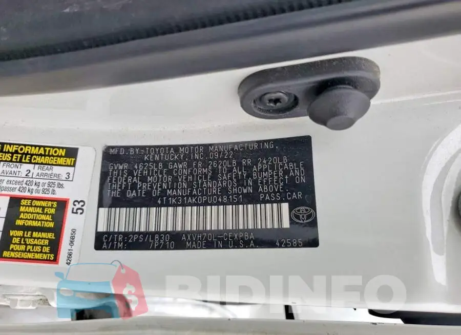 4T1K31AK0PU048151 Photo# 13