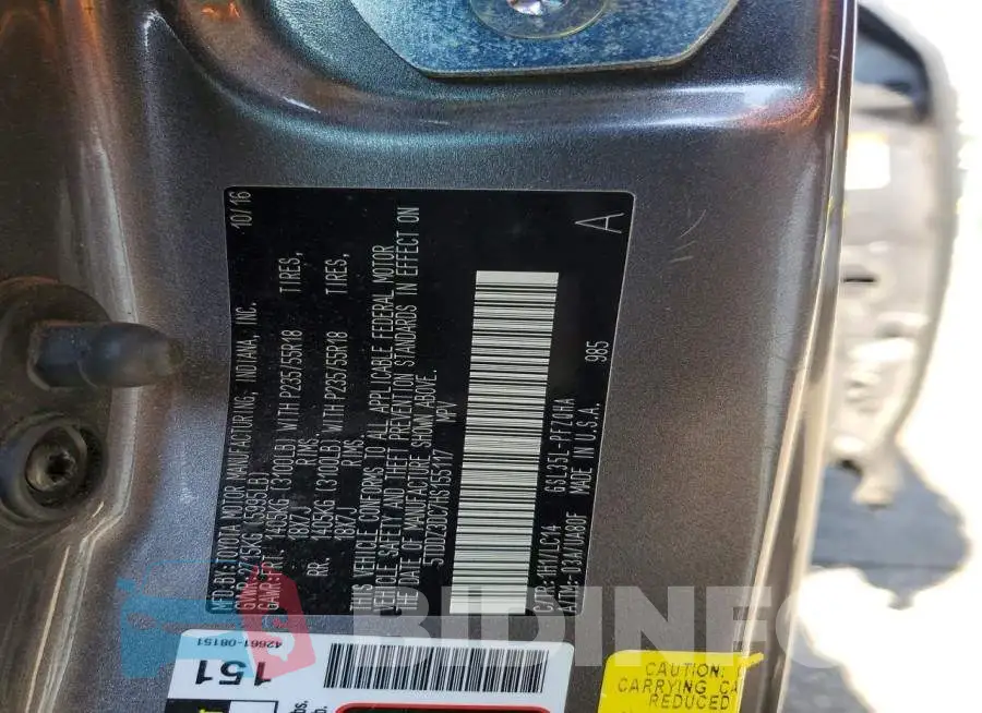 5TDDZ3DC7HS155117 Photo# 13
