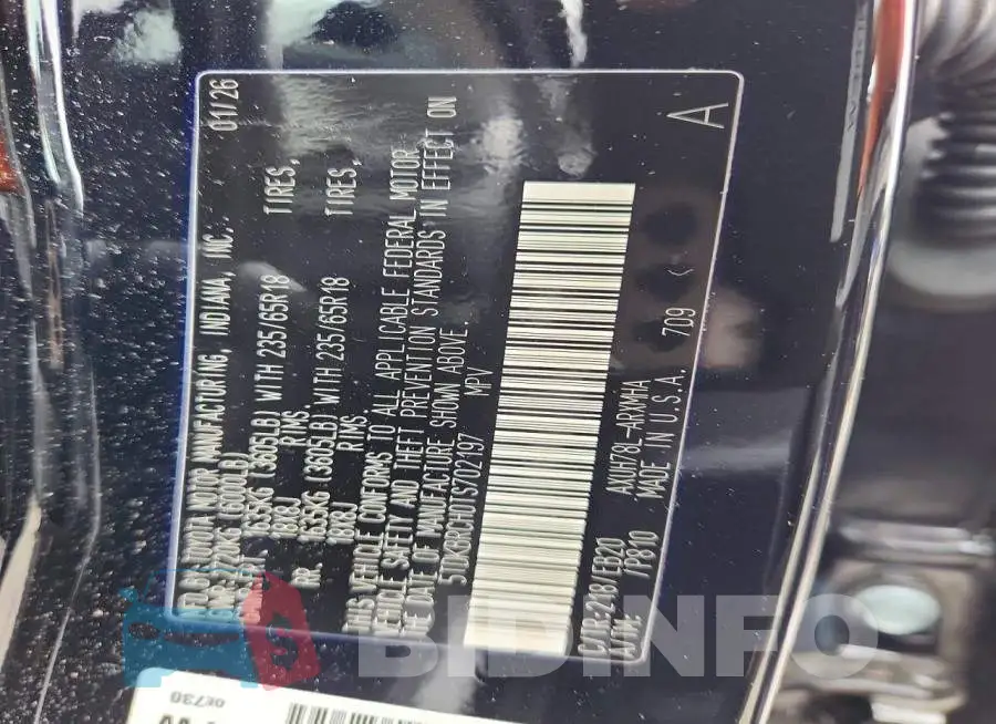 5TDKBRCH0TS702197 Photo# 13
