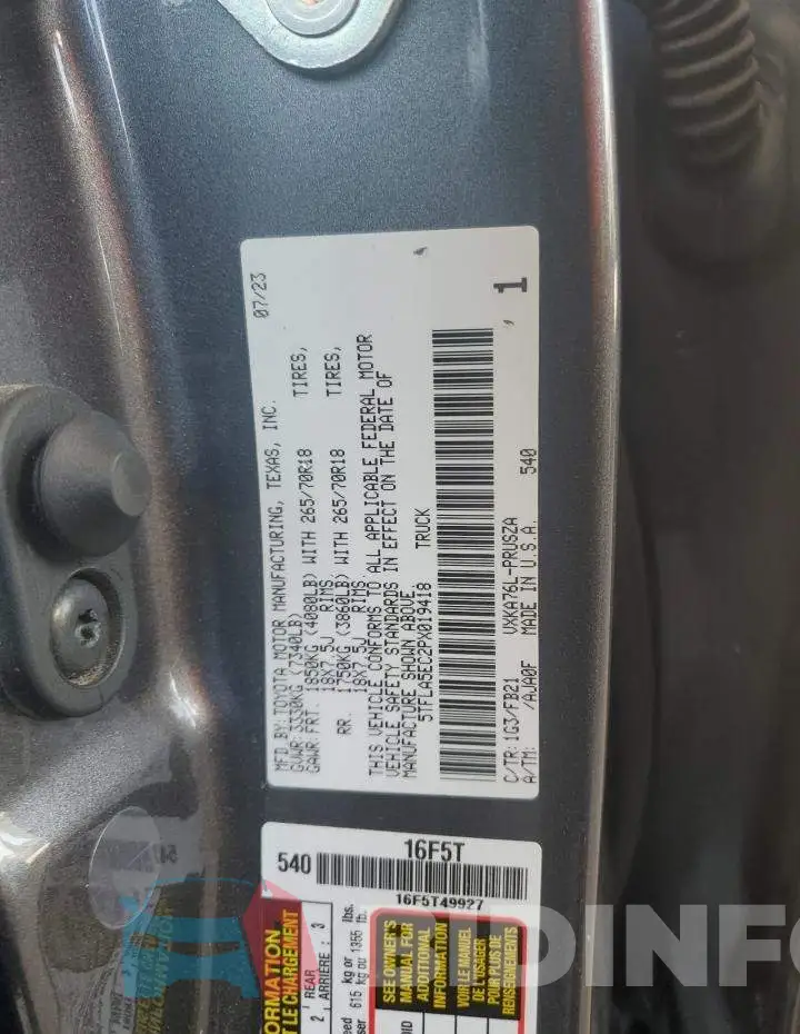 5TFLA5EC2PX019418 Photo# 12