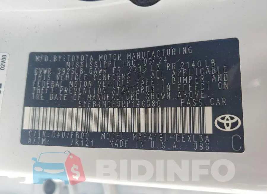 5YFB4MDE8RP146580 Photo# 12