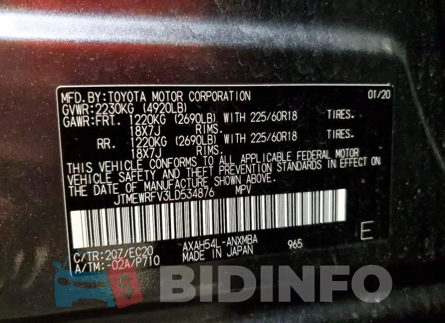 JTMEWRFV3LD534876 Photo# 14