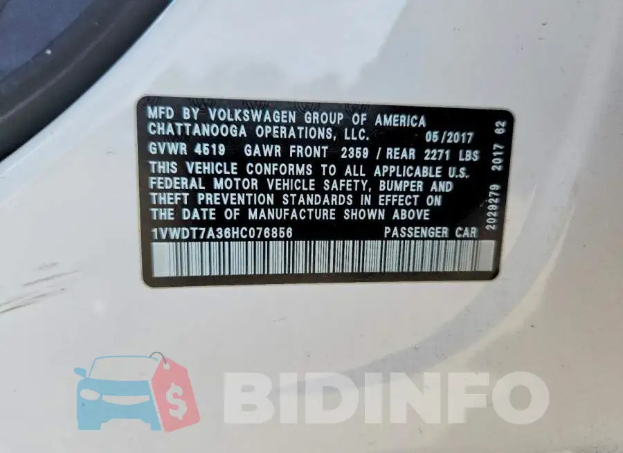 1VWDT7A36HC076856 Photo# 12