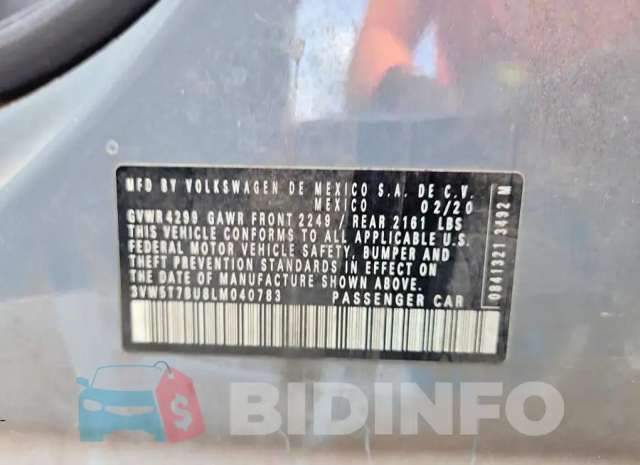 3VW5T7BU8LM040783 Photo# 12