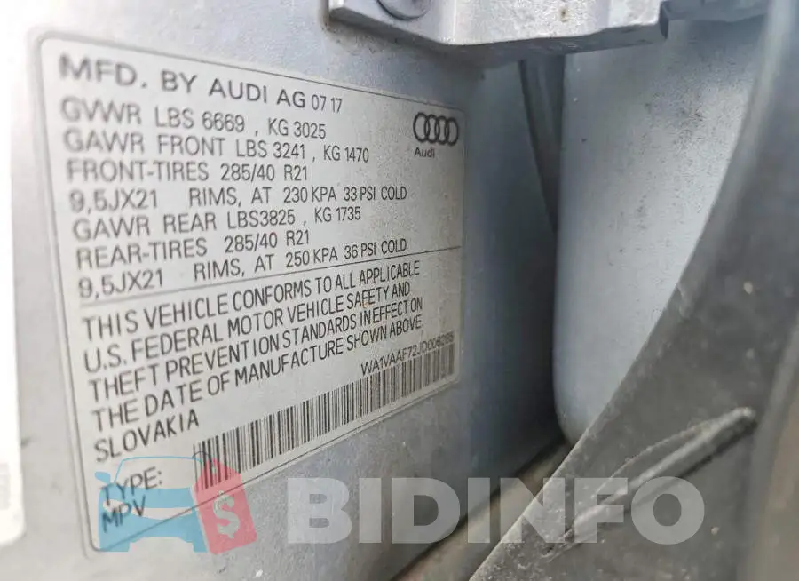 WA1VAAF72JD006285 Photo# 12