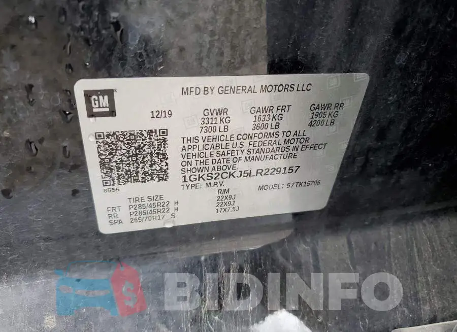 1GKS2CKJ5LR229157 Photo# 13