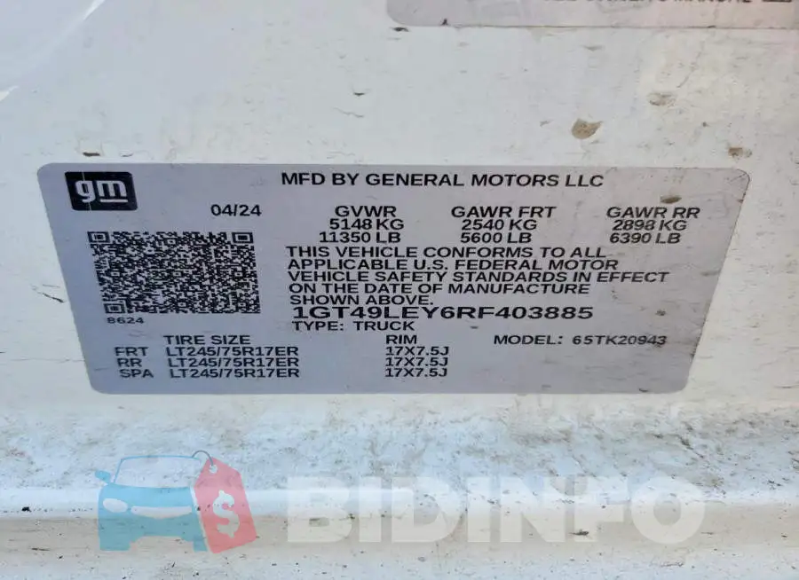 1GT49LEY6RF403885 Photo# 12