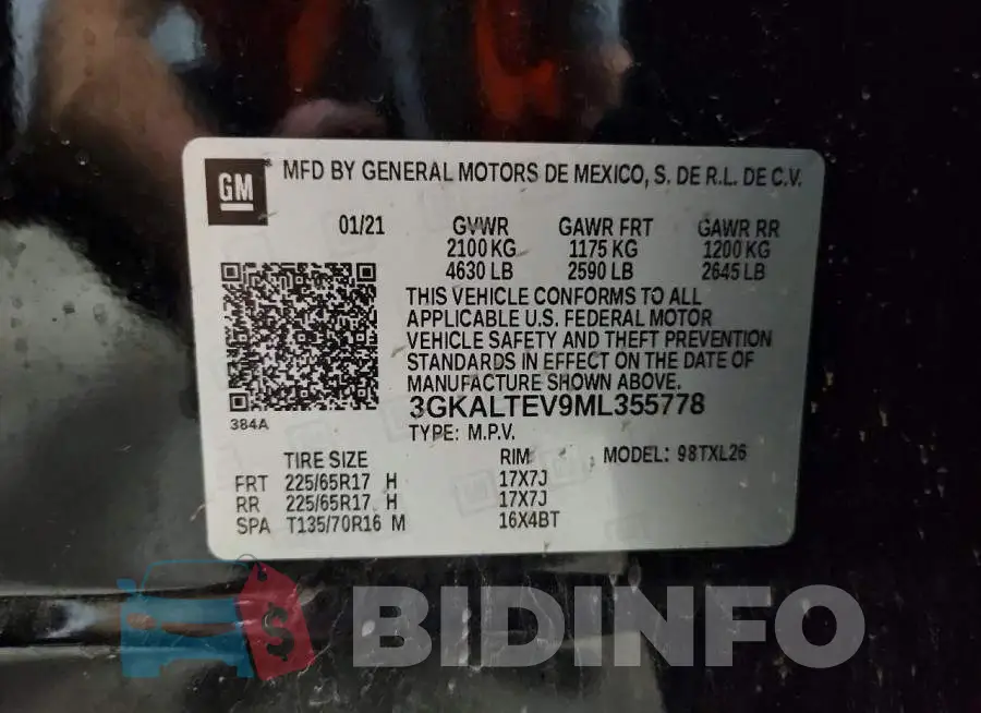 3GKALTEV9ML355778 Photo# 13