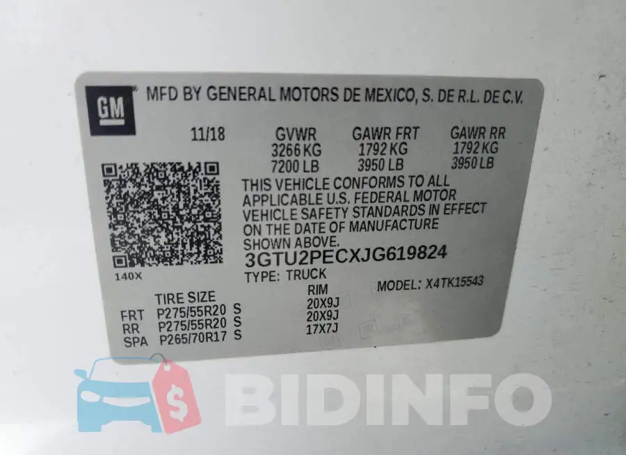 3GTU2PECXJG619824 Photo# 12