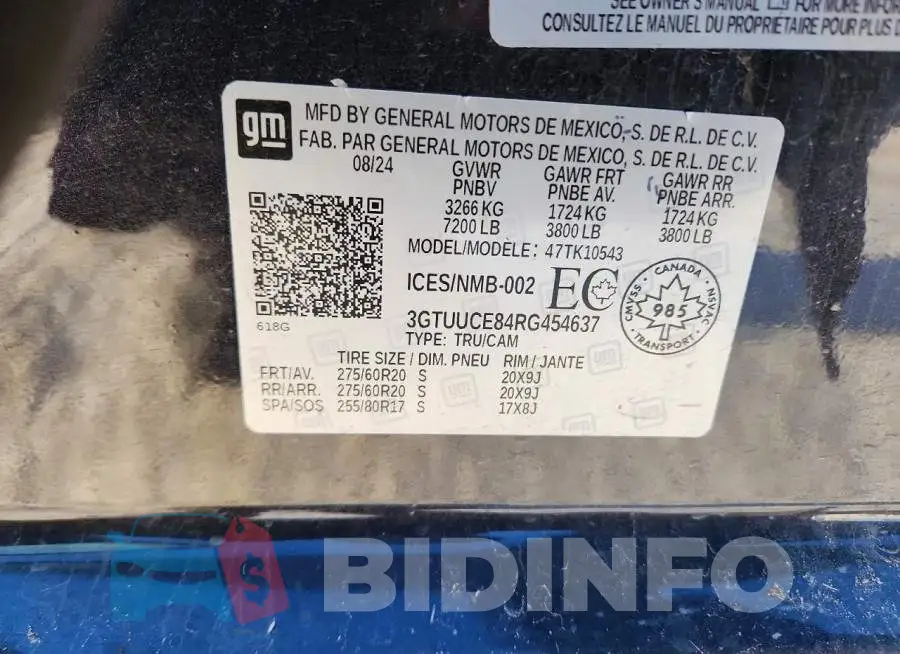 3GTUUCE84RG454637 Photo# 13