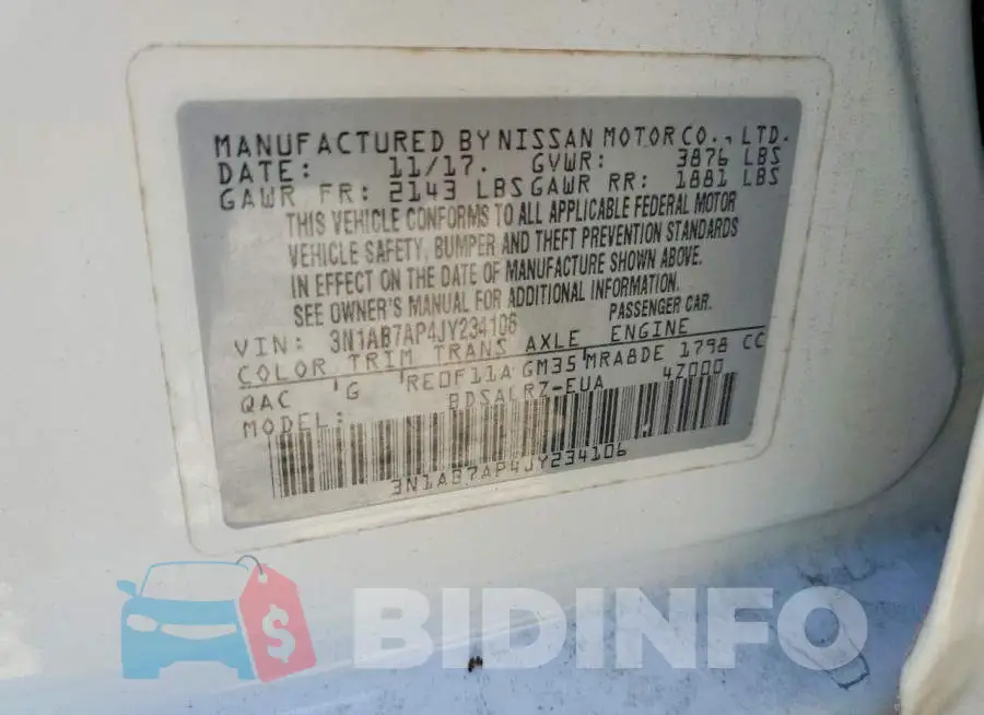 3N1AB7AP4JY234106 Photo# 12