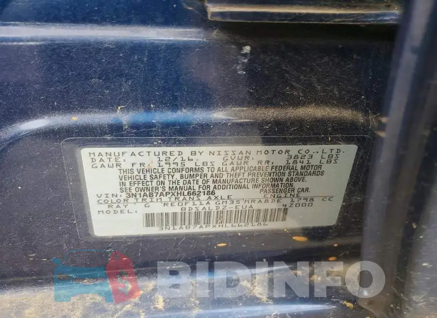 3N1AB7APXHL662186 Photo# 12